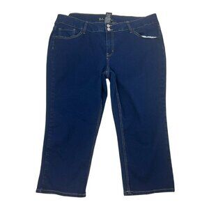 Blue Desire Women’s Cropped Jeans Straight Leg High Rise Size 22W